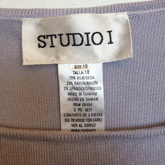 *3/$15* Studio I Indigo Silk Sleeveless Sweater - Picture 3 of 4